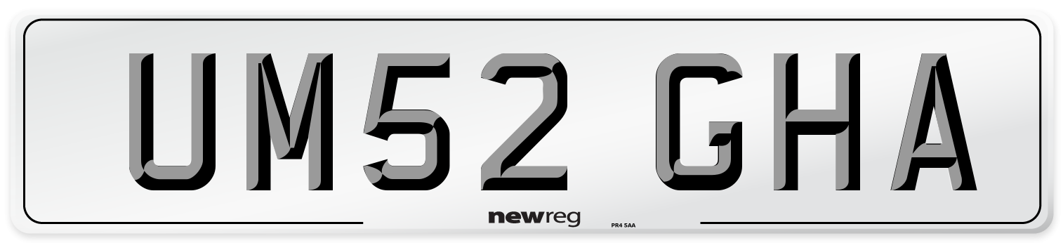 UM52 GHA Number Plate from New Reg